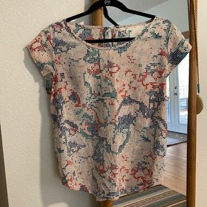 Joie Silk Blouse Digital Print Size Medium